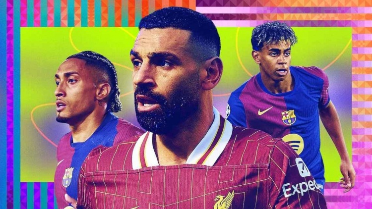 ESPN年度20大邊鋒：薩拉赫最佳，亞馬爾第2，梅西第8&杜埃第14