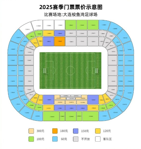 大連英博vs梅州客家票務(wù)公告：明天14點開票，票價60元-300元
